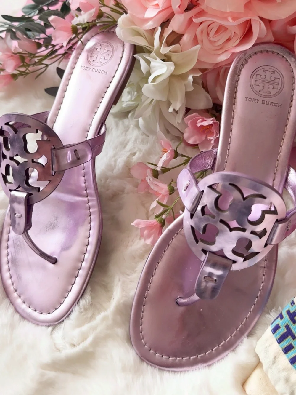 Tory Burch Women’s Pink Metallic Miller Sandals